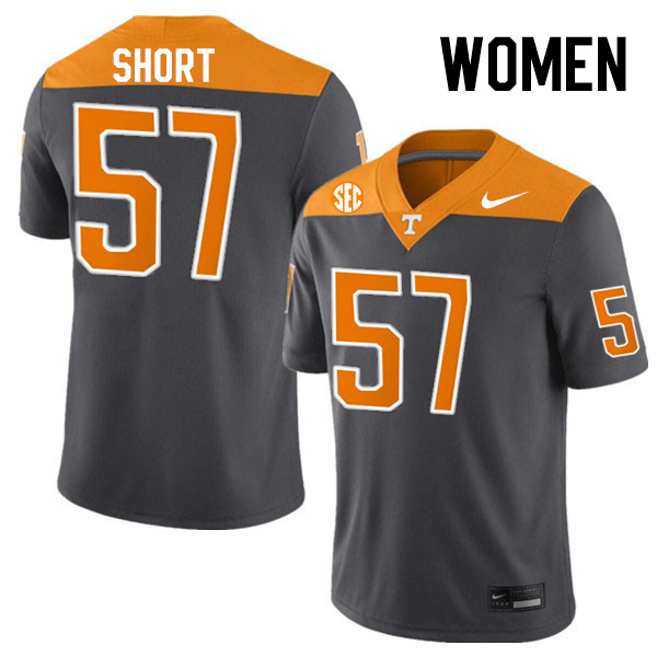 Women #57 Grier Short Tennessee Volunteers College Football Jerseys Stitched-Anthracite